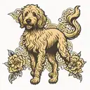 goldendoodle memorial simple tattoo design idea