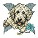 goldendoodle memorial simple tattoo design idea