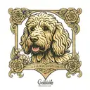goldendoodle memorial simple tattoo design idea