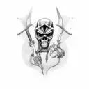 Grim reaper behinde riding choppers  tattoo design idea