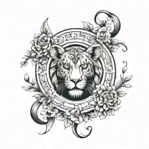 Leo and cancer zodiac sign tattoo design idea