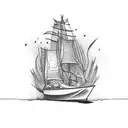 Burn the boats tattoo design idea
