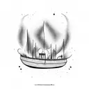 Burn the boats tattoo design idea