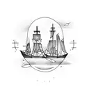 Burn the boats tattoo design idea