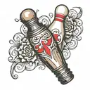 bowling pin tattoo design idea