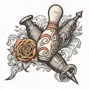 bowling pin tattoo design idea