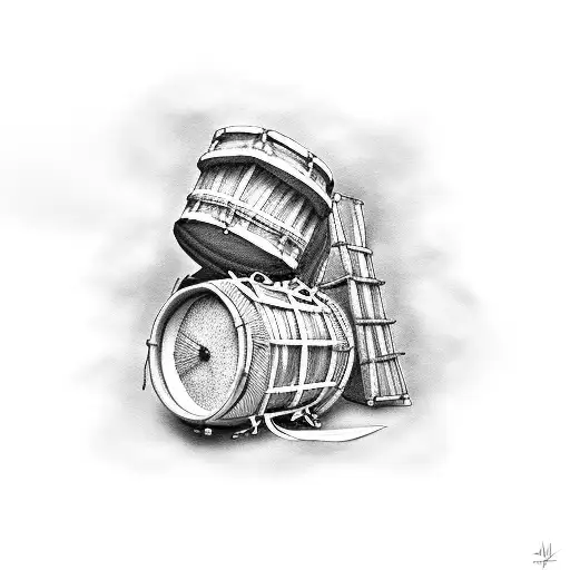 drum and bass tattoo design idea