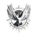 Eagle mountains compass tattoo design idea