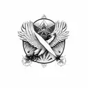 Eagle mountains compass tattoo design idea