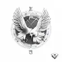 Eagle mountains compass tattoo design idea