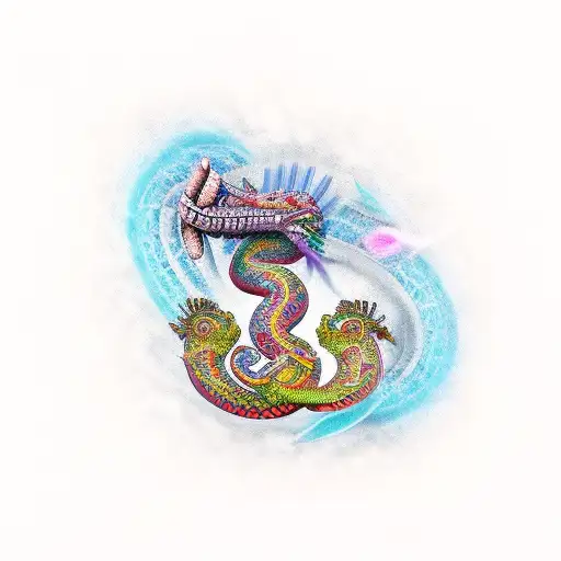 the feathered serpent god  tattoo design idea