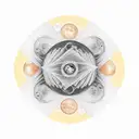 honeycomb, puzzle, black Hole, Sakura, moon, sun, Forrest, paradox, equilibrium, waves, book, music, geisha  tattoo design idea