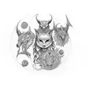 hecate triple goddess tattoo tattoo design idea