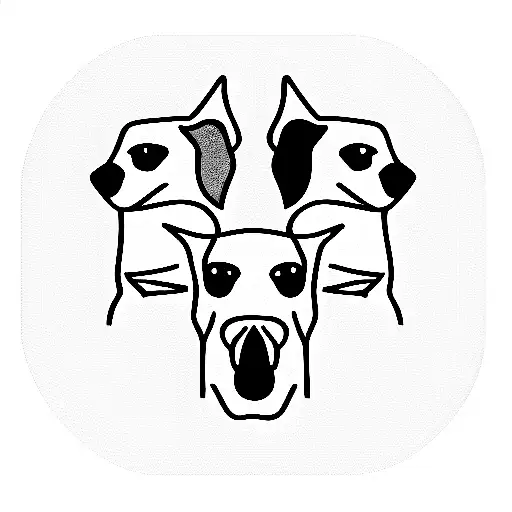 3 headed dog tattoo design idea