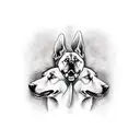 3 headed dog tattoo design idea