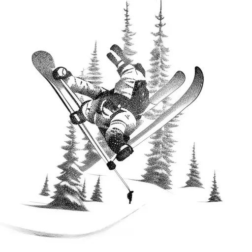 Skiing  tattoo design idea