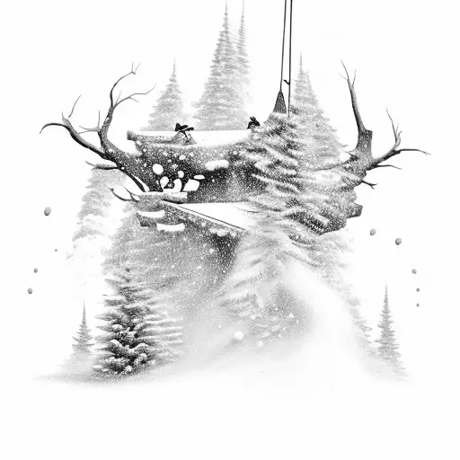 Skiing  tattoo design idea