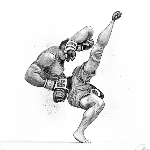 An intense MMA fighter grappling with an opponent, surrounded by Bible verses about perseverance tattoo design idea