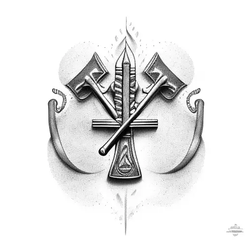 firefighter axe with Isaiah 6:8 Bible verse tattoo design idea