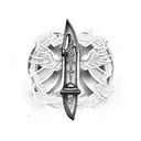 firefighter axe with Isaiah 6:8 Bible verse tattoo design idea