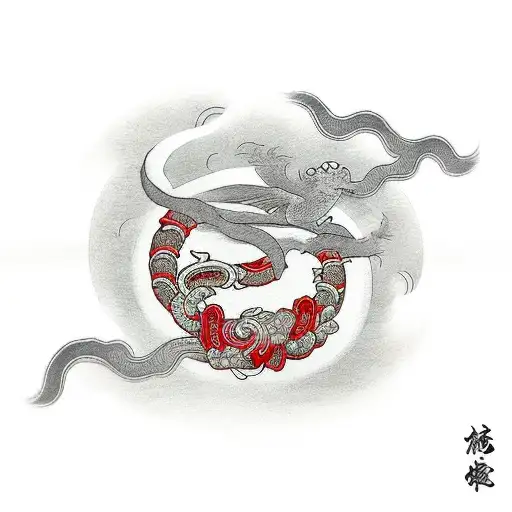 sternum, red rope, lucky card, asian tattoo design idea