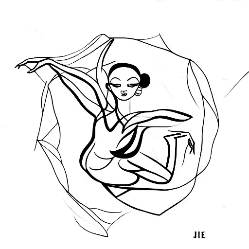 hip-hop,ballet,jazz dancer tattoo design idea