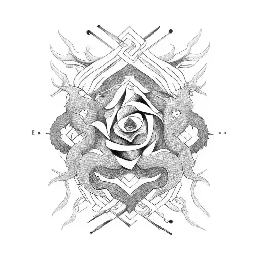 Rebirth in a blackwork style tattoo design idea
