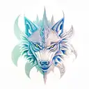 Dragon, wolf, volcano, moon, stars, labyrinth,  tattoo design idea
