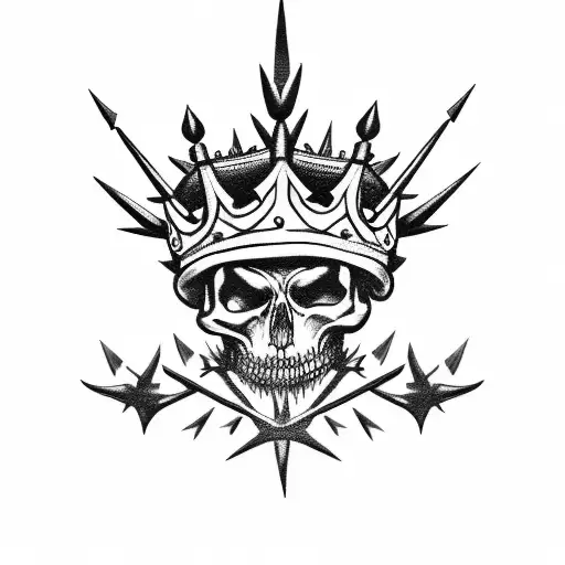 Dark Crown with spikes and thorns  tattoo design idea