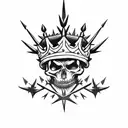 Dark Crown with spikes and thorns  tattoo design idea