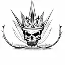 Dark Crown with spikes and thorns  tattoo design idea