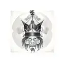 bad omens crown with barbed wire tattoo design idea