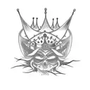 bad omens crown with barbed wire tattoo design idea