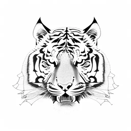 The tiger is climbing tattoo design idea