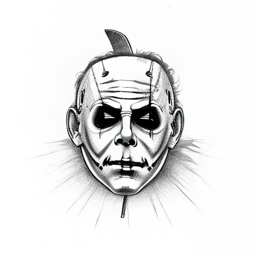 Michael myers smoking a knife  tattoo design idea