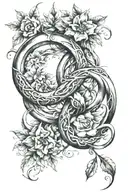 Infinity loop with spring tattoo design idea