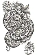 Infinity loop with spring tattoo design idea