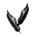 bare tree with one feather tattoo design idea