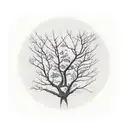 bare tree with one feather tattoo design idea