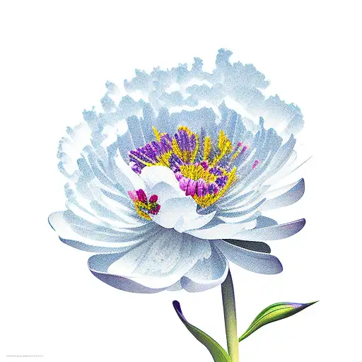 Carnation and Peony and Water Lilly and Larkspur and Poppy and Gladius and Cosmos and Merigold tattoo design idea