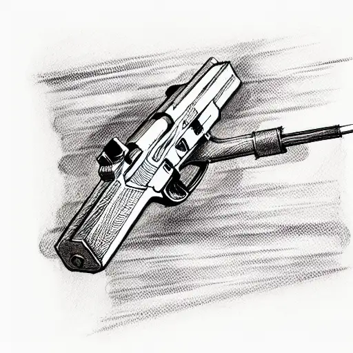 gun with no trust tattoo design idea