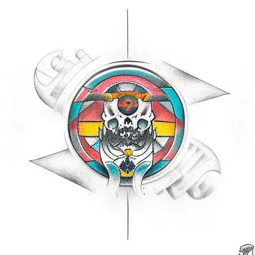 genera un diseño que contenga a tezcatlipoca  tattoo design idea