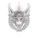 genera un diseño que contenga a tezcatlipoca y a un jaguar prehispánico  tattoo design idea