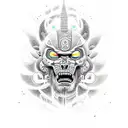 genera un diseño que contenga a tezcatlipoca  tattoo design idea