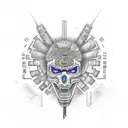 genera un diseño que contenga a tezcatlipoca  tattoo design idea