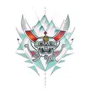 genera un diseño que contenga a tezcatlipoca  tattoo design idea