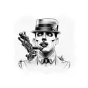 gangsta chaplin tattoo design idea