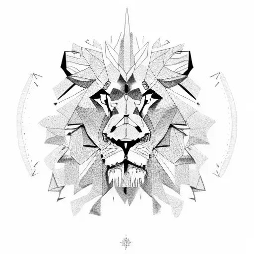 israel map with lion tattoo design idea