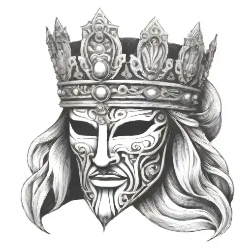 King Baldwin's  Iv Mask only mask no face tattoo design idea