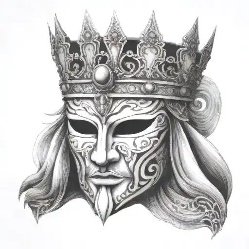 King Baldwin's  Iv Mask only mask no hair tattoo design idea